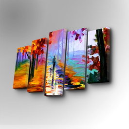 Wallity Cuadro Decorativo en Lienzo 5 Piezas Multicolor 5PUC-006